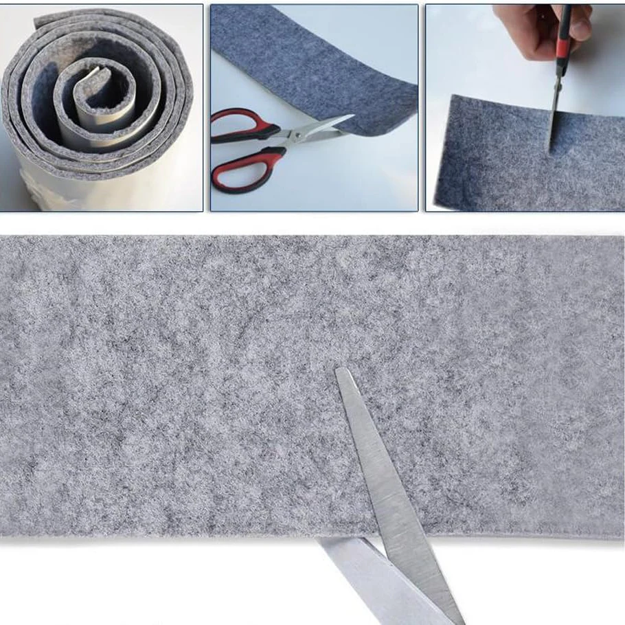 Coussin de protection auto-adhésif en feutre 40x200cm, coussinets de protection pour meubles à forte adhérence et antidérapants, résistants aux rayures, aux taches et aux dommages, rouleau épais et durable découpable pour pieds de chaise, armoires, tiroirs, tapis antidérapant doux pour sols en bois, carrelage, verre, cadeau de protection pour la maison