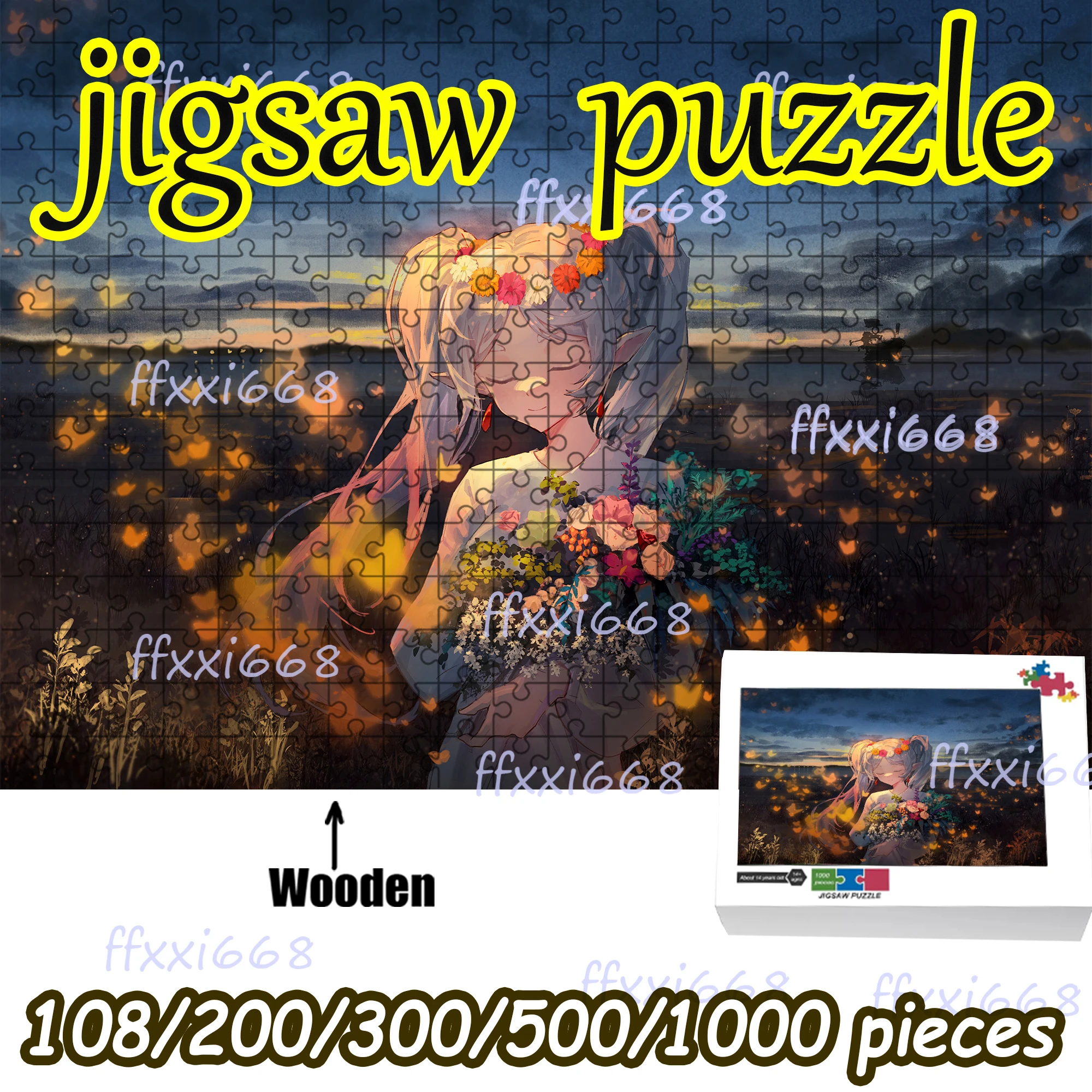 

Деревянный пазл Frieren Beyond Journey's End, 108/200/300/500/1000 элементов, подарок для снятия стресса для взрослых фанатов, высокое качество