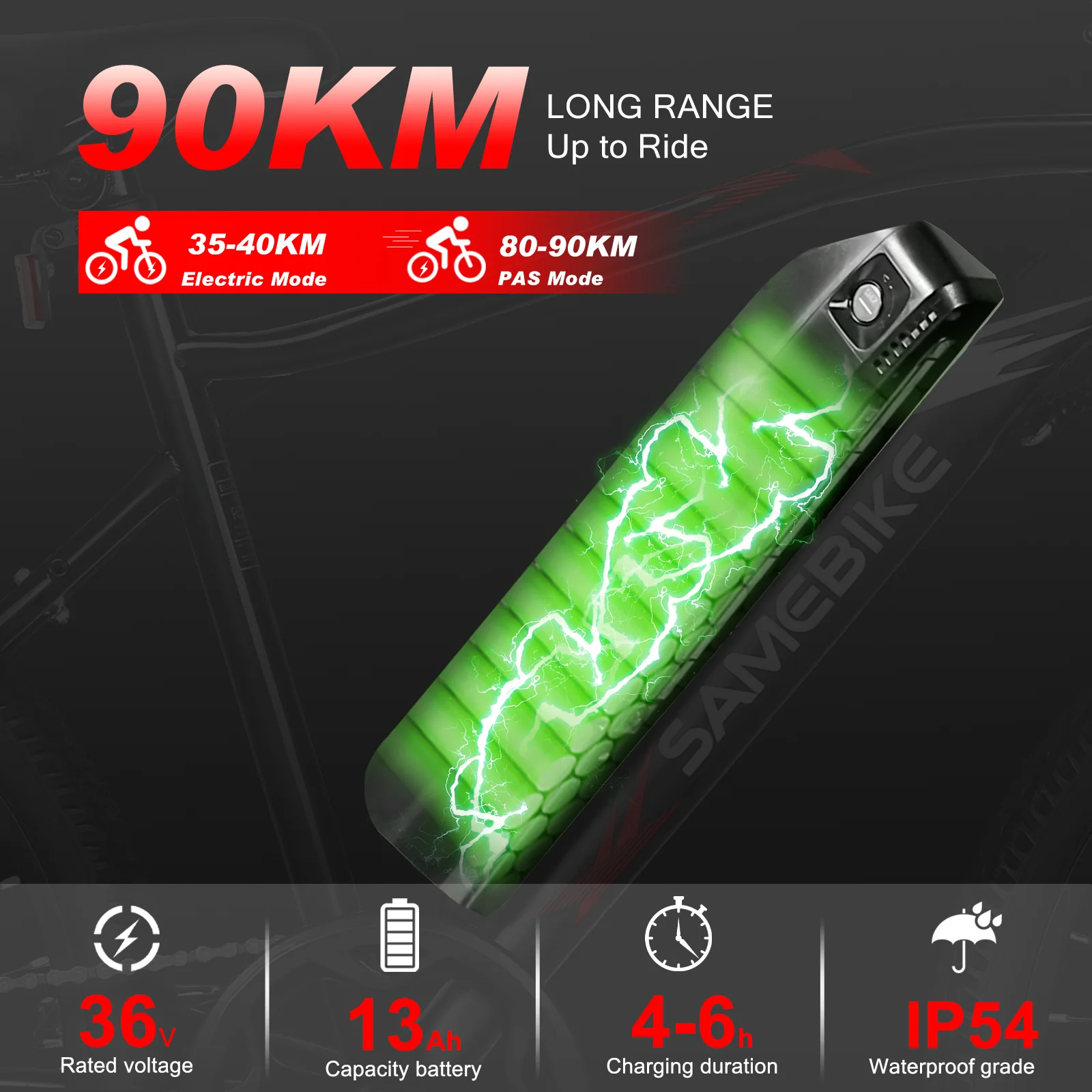 Silnik bezszczotkowy 350W, rower elektryczny 24-calowy, 36V 13AH, mechaniczne hamulce tarczowe, udźwig 150 kg, prędkość 32 km/h, 7 biegów, wyświetlacz LCD, 3 tryby jazdy