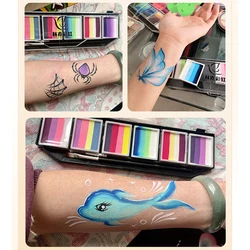 Professional children's face painting paint safe and non-toxic green  6-color set suitable for Halloween and other holiday par