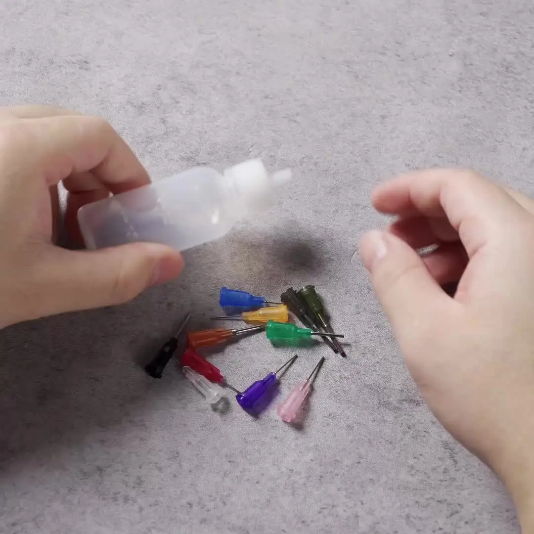 30ml/50ml Transparent Glue Bottle Polyethylene Needle Dispenser Dispensing Bottle for Rosin Solder Flux Paste With 11 Needles