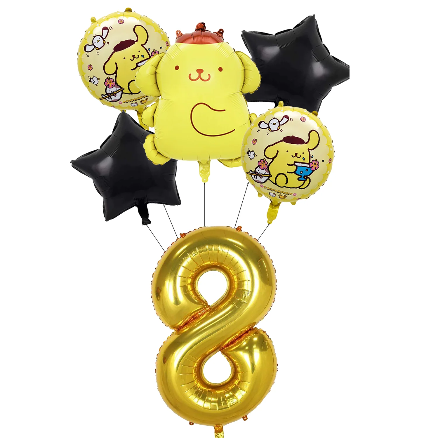 

Kawaii Anime Sanrio Pompom Purin Balloon Kids Happy Birthday Party Decoration Globos Cute Cartoon Dog 32inch number Supply gift