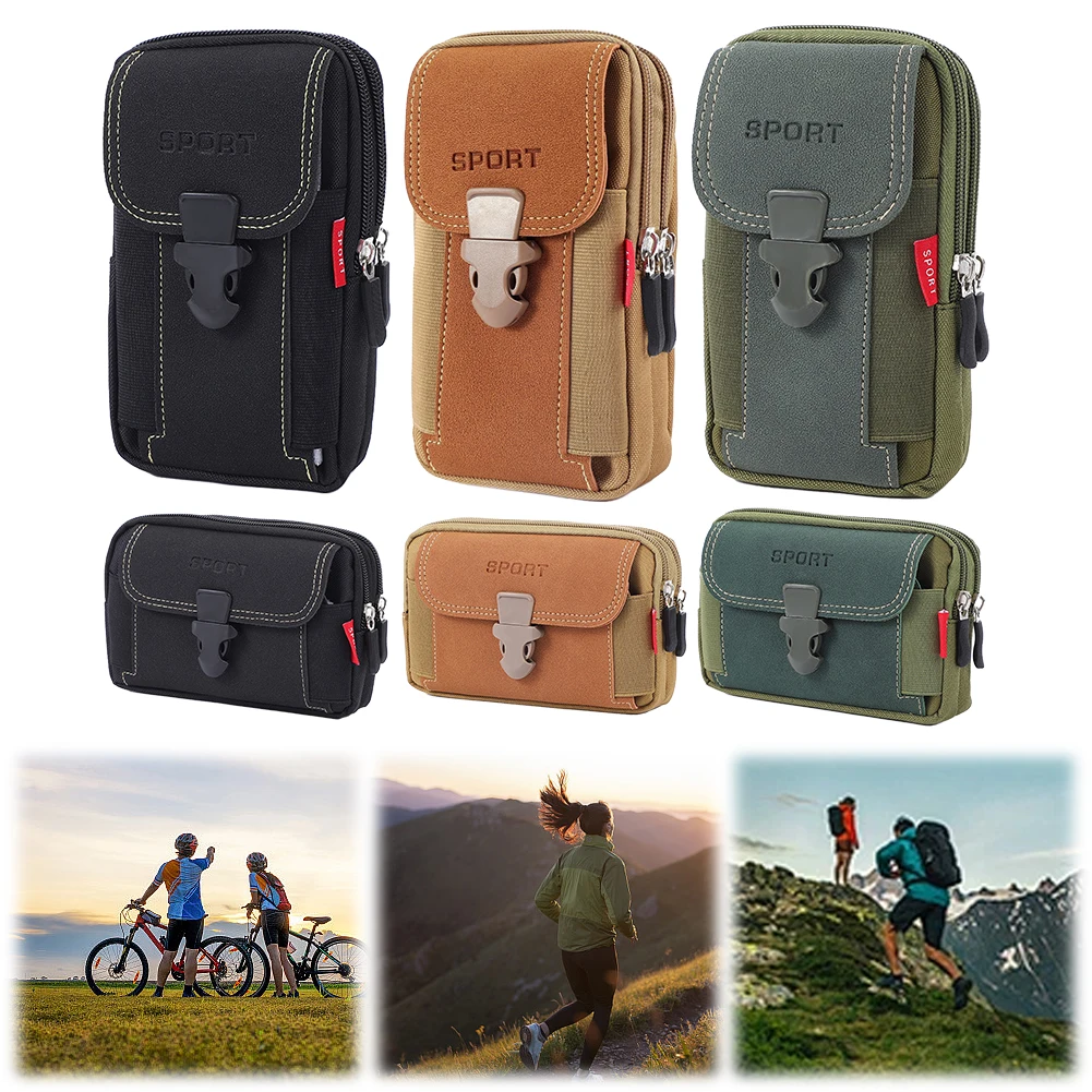 3Pcs Mobile Phone Belt Bag Cell Phone Belt Holster with Belt Loop Mobile Phone Holster Case Multi-Function for Hiking Fishing