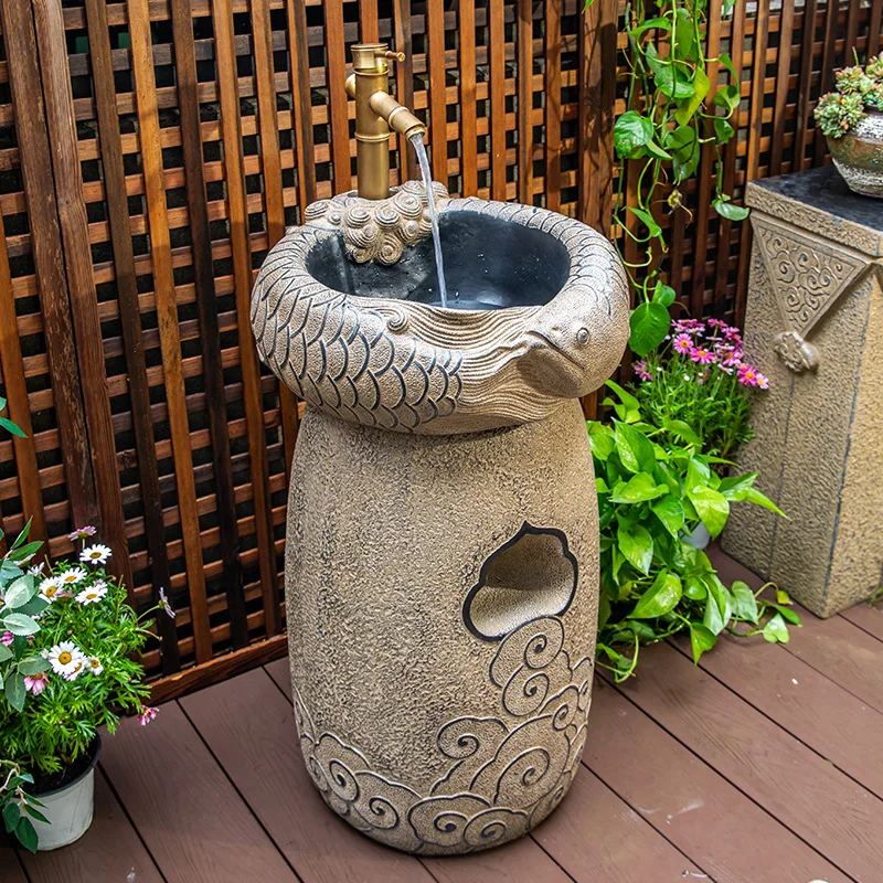 

Outdoor wash basin Household balcony Floor-to-ceiling integrated column wash basin Garden outdoor courtyard wash basin