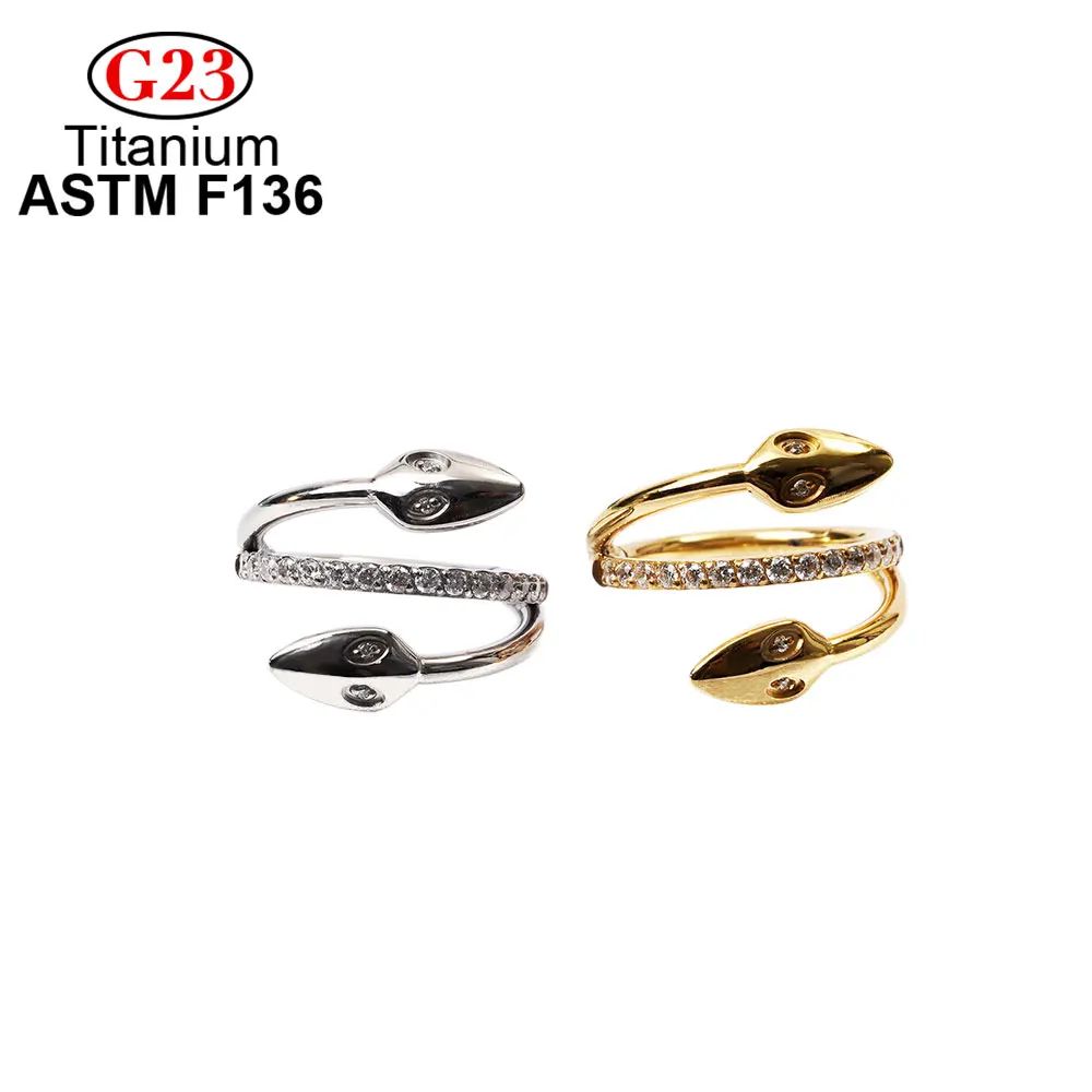 

Luxury G23 ASTM F136 Titanium Earrings For Women CZ Stone Nose Piercing Ear Helix Rings Cartilage Septum Hoop Body Jewelry