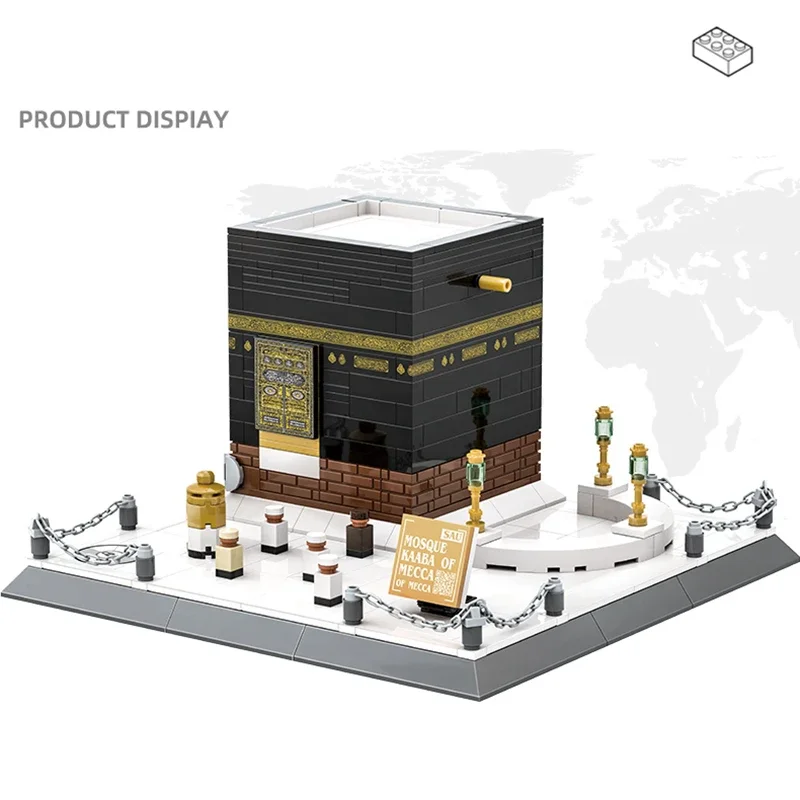 Architecture Series The Great Mosque of Mecca Mosque Kaaba Model Building Blocks Classic Assembly Bricks Set Educational Toys