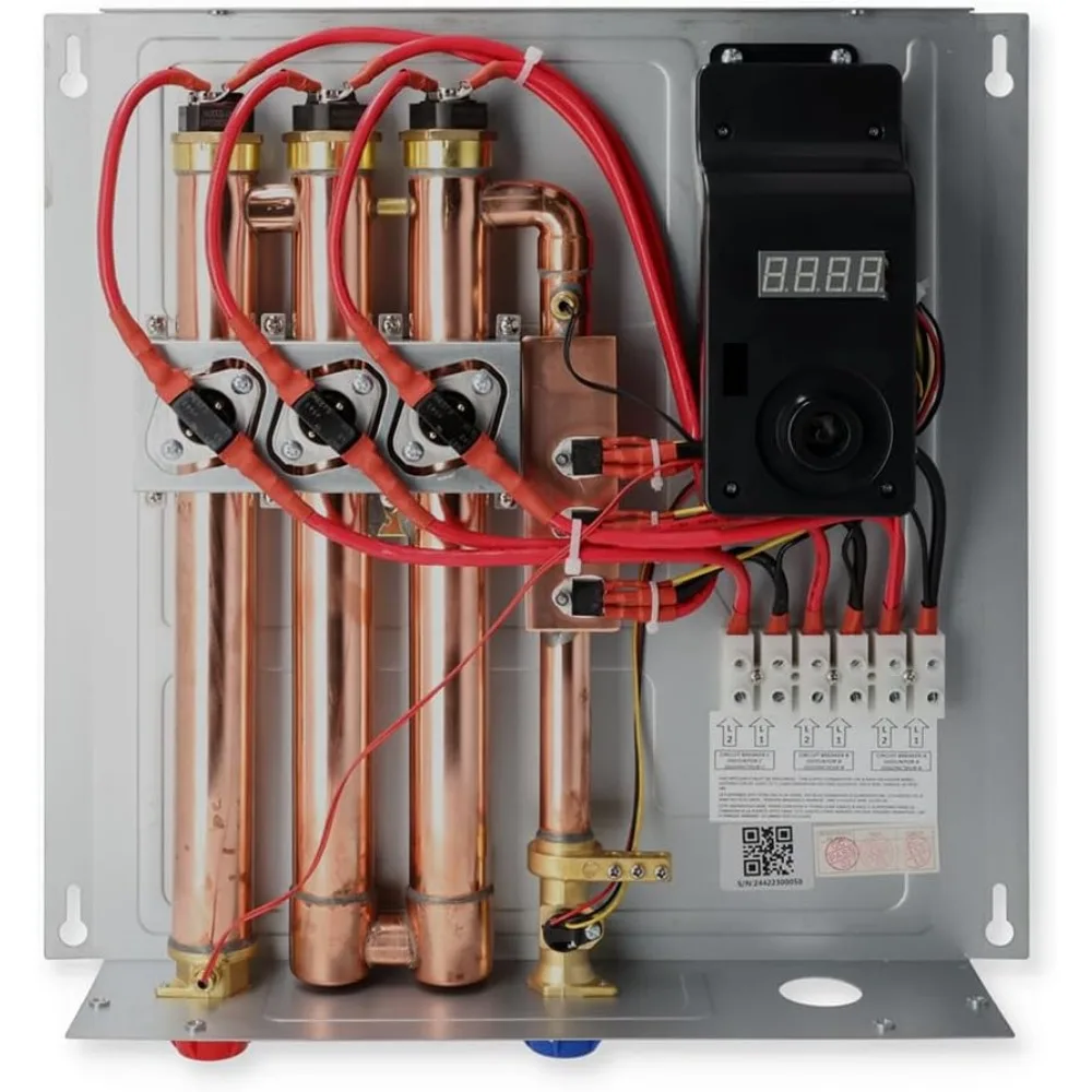 24 24 KW at 240-Volt Electric Tankless Water Heater with Patented Self Modulating Technology, 17 x 17 x 3.5