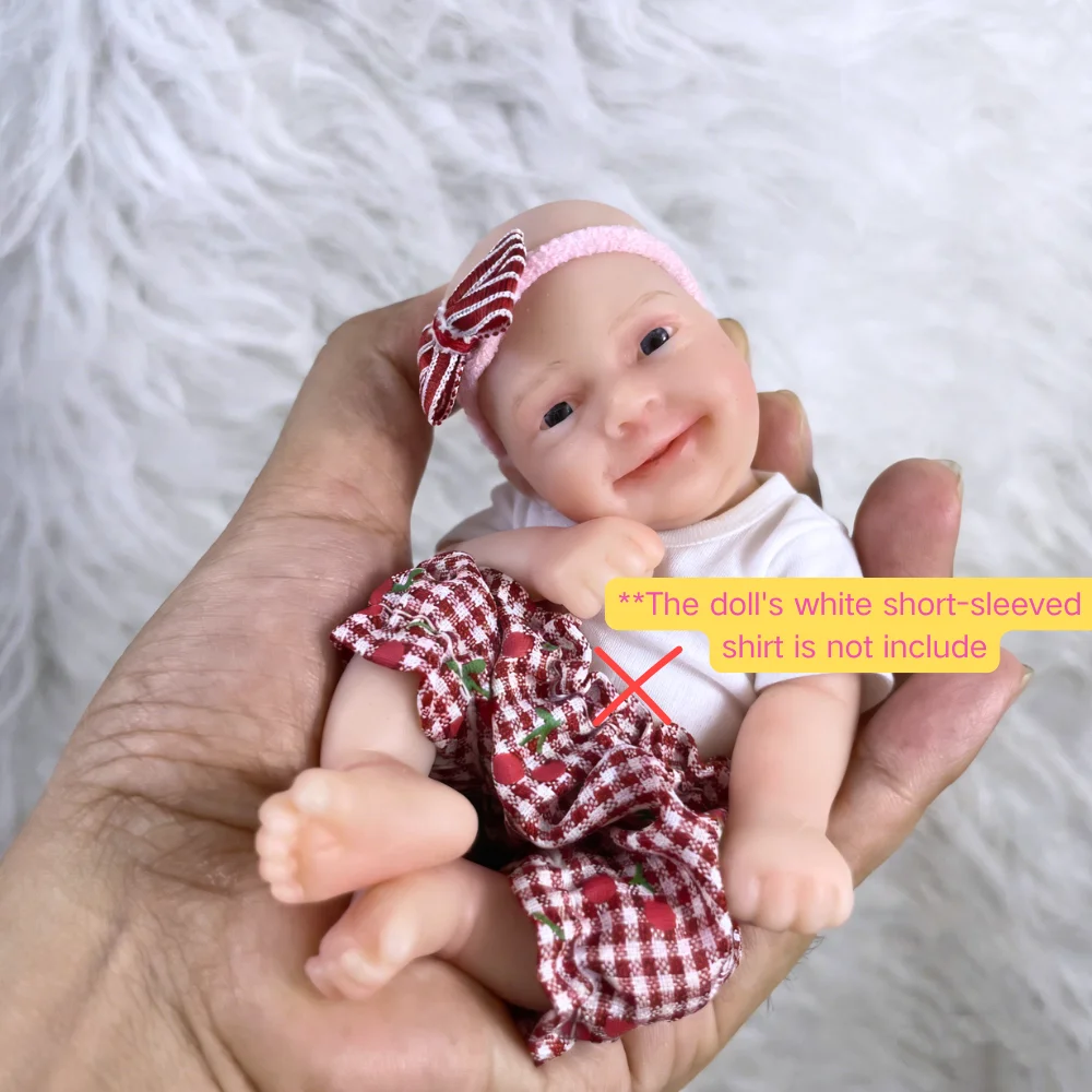 Mini 6 Inch Reborn Baby Doll Sebastian 15CM Full Silicone Washable Body Girl Soft Solid Silicone Doll Birthday Christmas Gift