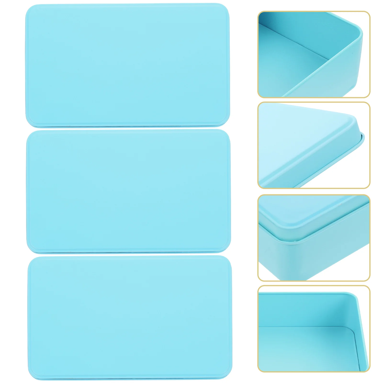 

Storage Box Biscuit Tin Candy Container Rectangle Boxes Containers with Lids Tins Empty