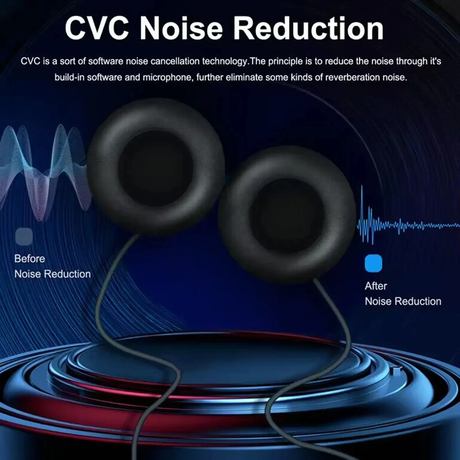 For V6 Series Q2 Q7 V4 Plus Motorcycle Helmet Headset EJEAS 3.5mm Jack HiFi CVC Noise Reduction Microphone Headset