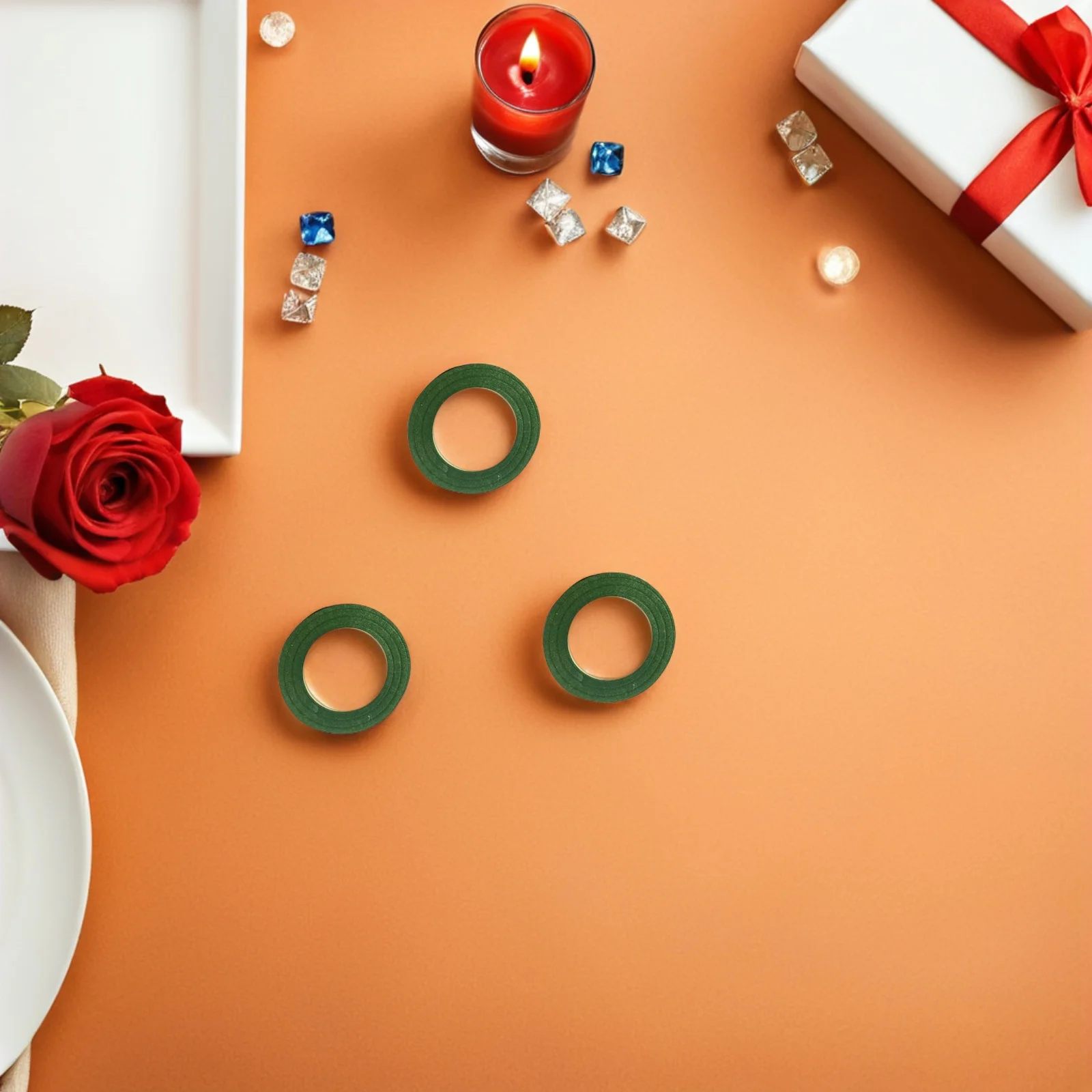 3 لفات شريط زهور خضراء شريط لف جذع الزهور DIY بها بنفسك باقة الزفاف تشكيلة زهور تغليف الهدايا سجل القصاصات الحرفية #6