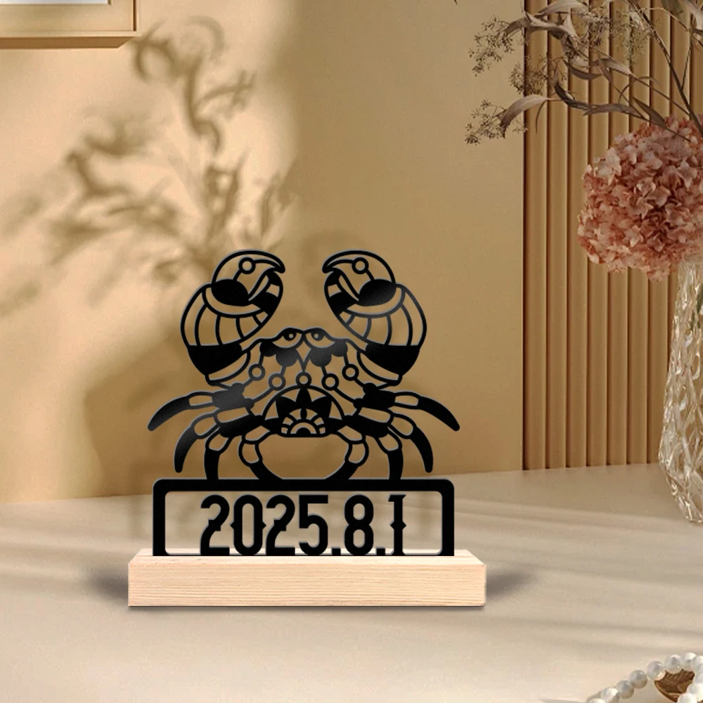 1pc Fashion love butterfly Custom Text Metal Statue With Wood Base Art Figurine With Wood Base Iron Ornament For Girl Gifts view 2