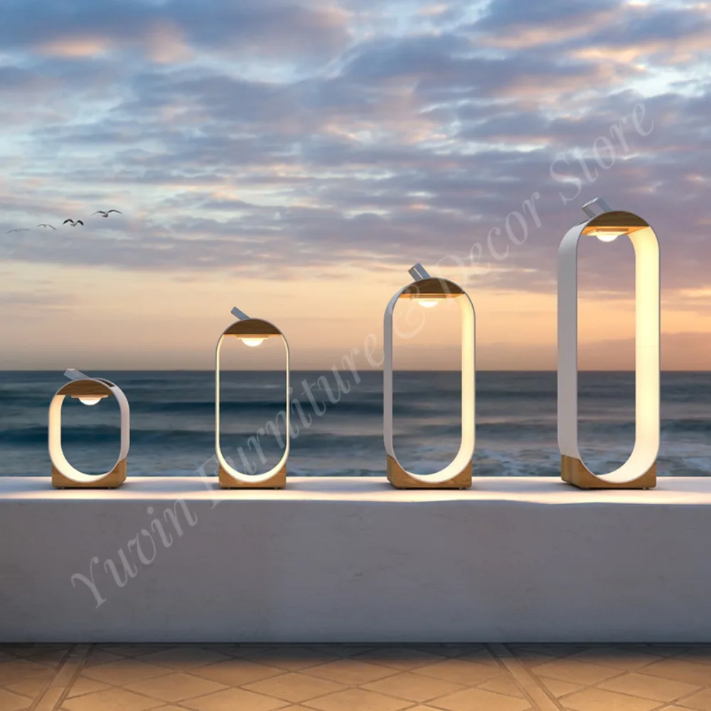 Large White Aluminum Ip65 Waterproof Solar Floor Lamp Garden Light Lanterns for Hotel, Restaurant