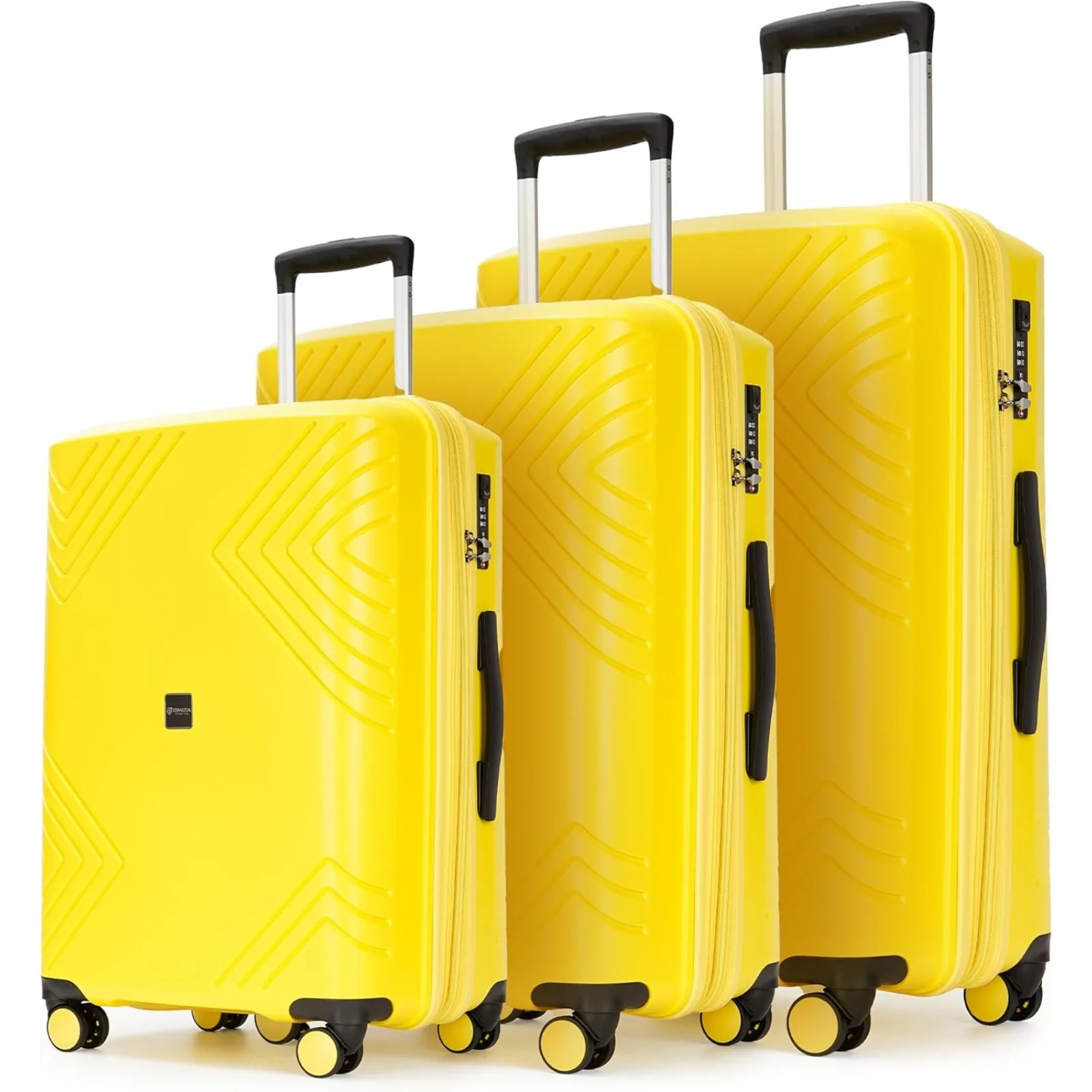 

US Luggage Sets 3 Piece,Large Suitcases with Wheels Hard Shell Luggage with TSA Lock,Yellow