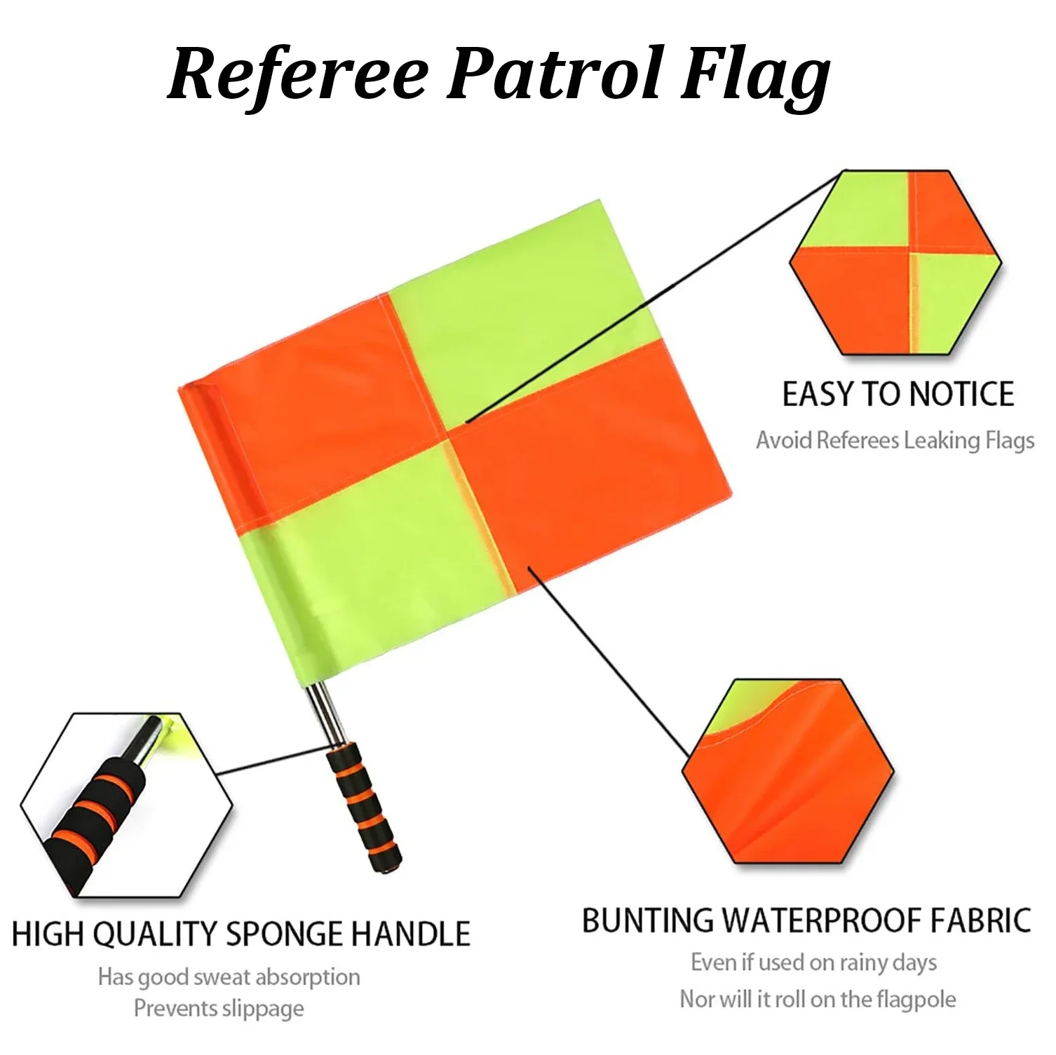 Soccer Referee Flag Referee Linesman Flag and Storage Bag Professional Fair Play Sports Competition Match Referee Equipment