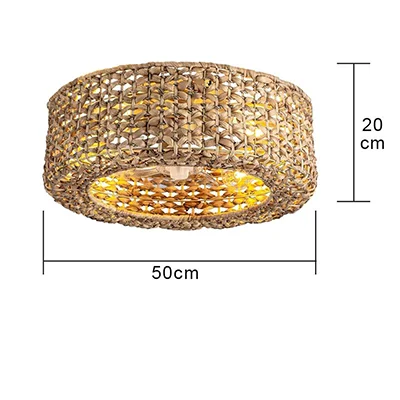 Boho gekooide plafondventilatoren verlicht bamboe plafondventilator ventilatoren afstandsbediening gelaagde rotan plafondventilator kamerdecoratie plafondventilatorlamp - afbeelding 1