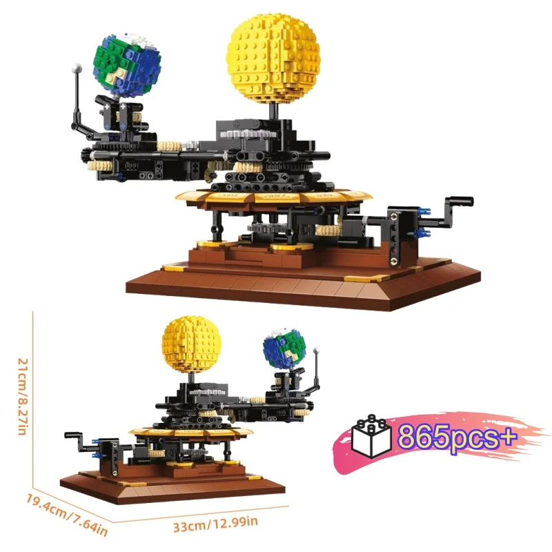 

НОВАЯ Солнечная система, 865 шт., подвижные строительные блоки, креативные технические MOC, сборочные кирпичи STEM, подарки на день рождения, Рождество, Хэллоуин