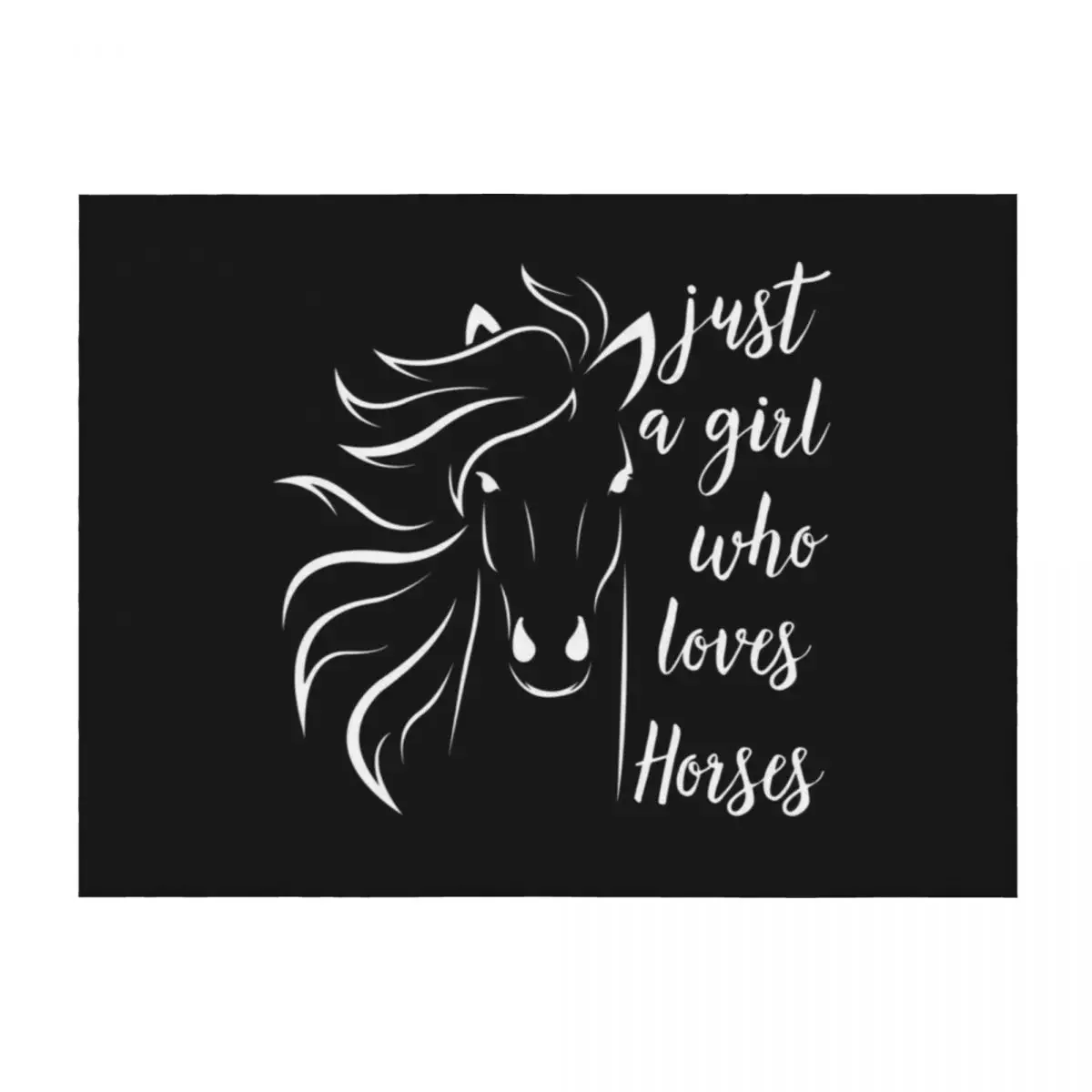 

Just A Girl Who Loves Horses Throw Blanket Decorative Beds manga Camping Travel Blankets