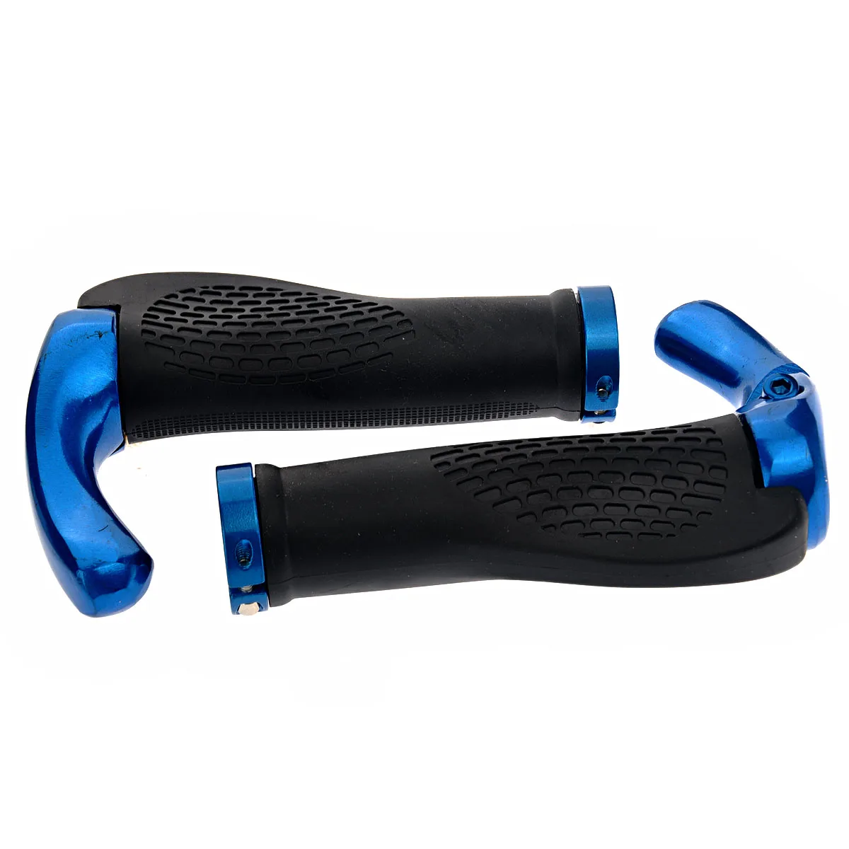 

Mountain Bike Handlebar Grips Blue Aluminum Alloy Tpr Rubber Ergonomic Anti Slip Bar End Ox Horn 12.8X4.5X3Cm 2.2Cm