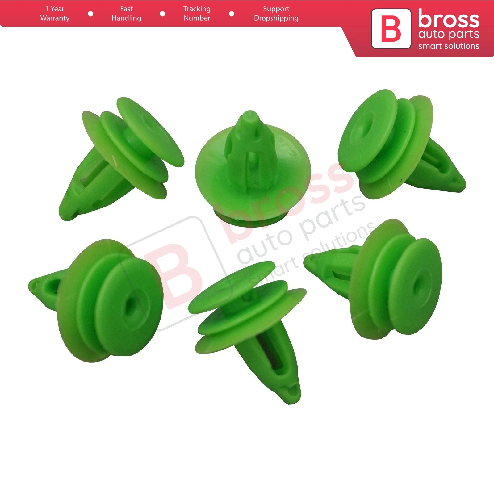 Bross Auto Parts BCF5047 10 Pieces Door Trim Panel Retainer 0089880978 Green for Mercedes