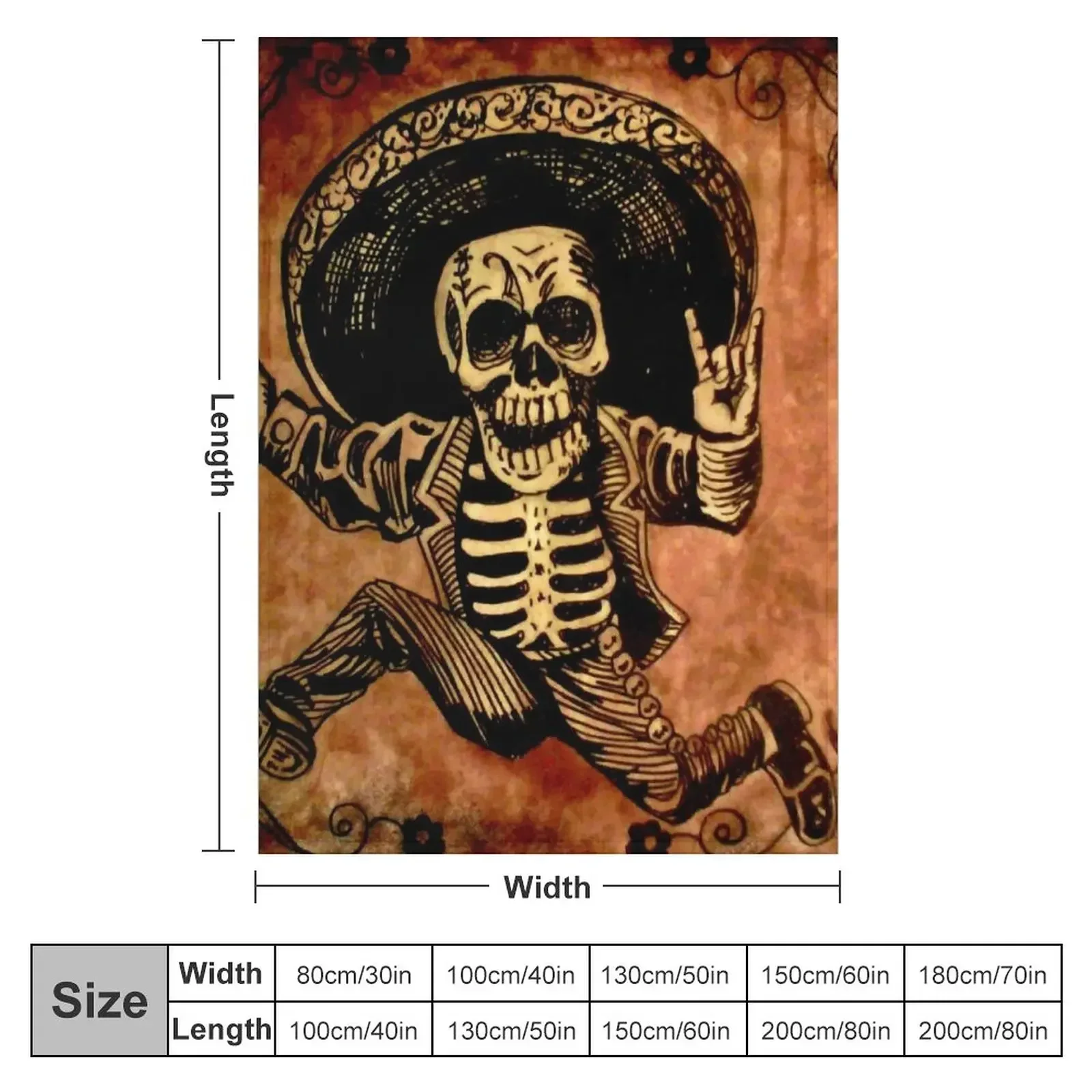 Posada Day of the Dead Outlaw Throw Blanket Soft wednesday Blankets