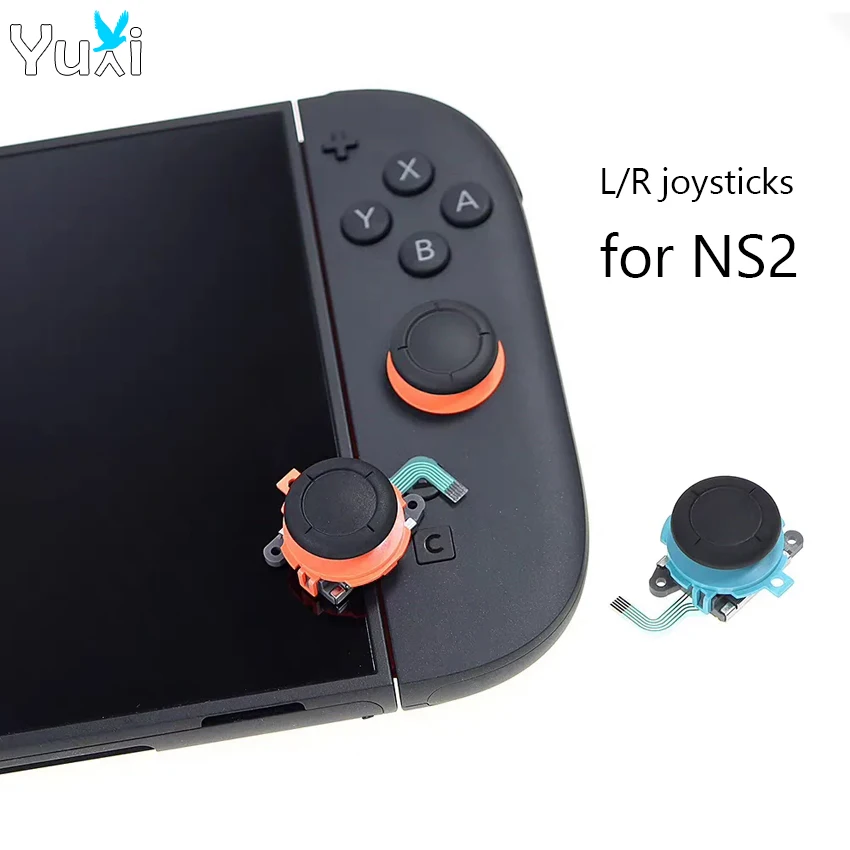 

YuXi For Switch 2 Left Right Joy-Con Handle 3D Analog Joysticks for NS2 Orange Blue Joycon Gamepad Rocker