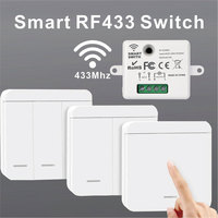 86 Wireless Smart RF 433Mhz 100-220V Wall Panel with Remote Control Mini Relay Receiver Home Led Light Lamp Switch