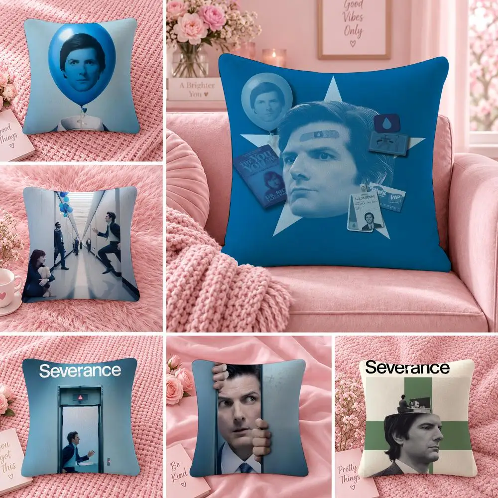 Series TV Drama S-Severance Cushion Cover Double Sided Print Short Plush Pillow Sofa Bedroom Dorm Room Decor Gift