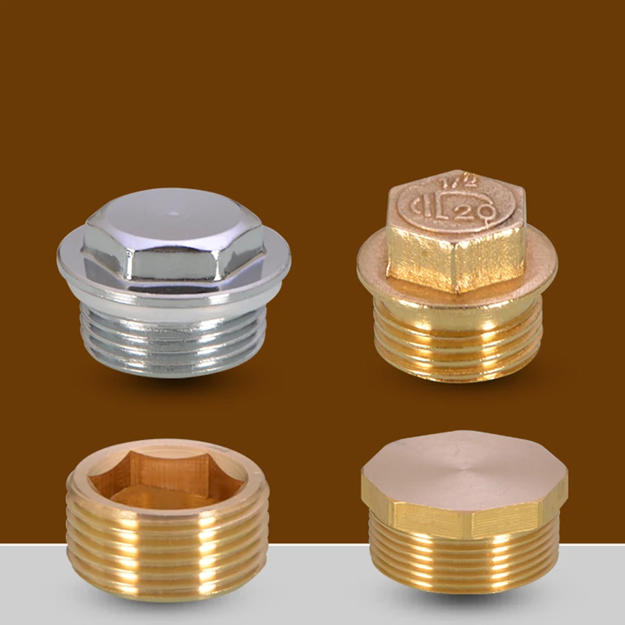 

1PCS Copper Hexagon Pipe 1/8" 1/4" 3/8" 1/2" 3/4" 1" - 2" BSP Male Countersunk End Plug Fitting Water Gas Oil