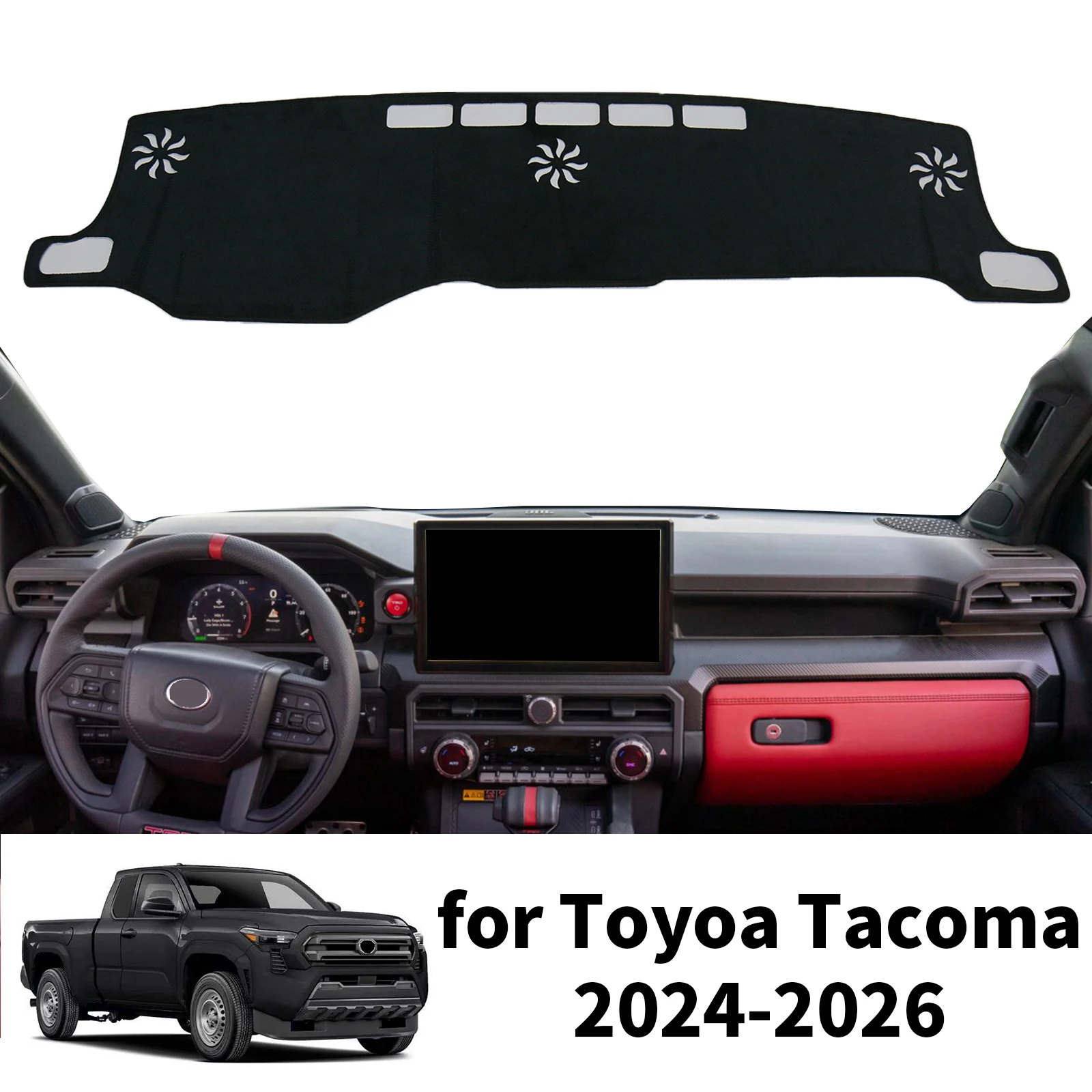 

Dashboard Cover Pad for Toyota Tacoma 2024 2025 2026 Dashmat Dash Mat Car Anti-Slip Sunshade Protective Carpet