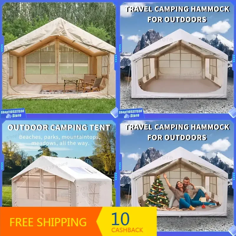 Custom Outdoor Camping Tent Factory-issued Manual Electric Inflatable Oxford Cloth Roof Thickened Rain Hut Waterproof