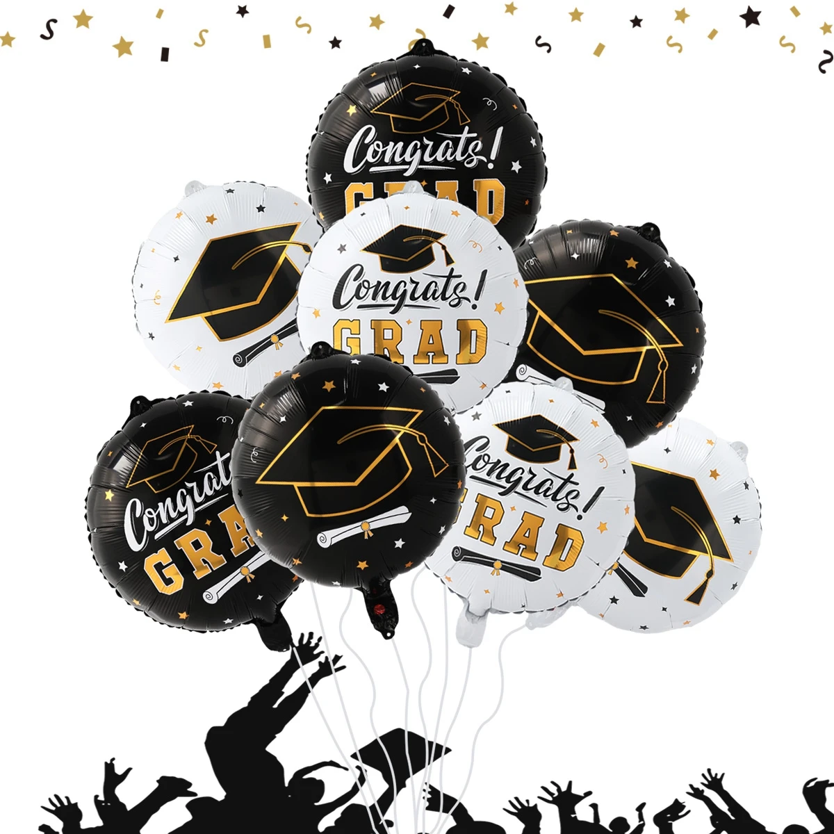 Graduation Decoration 2025 Congratulation Balloons Latex Balloon with Confetti Graduation Party Decoration Class of 2025 Gifts