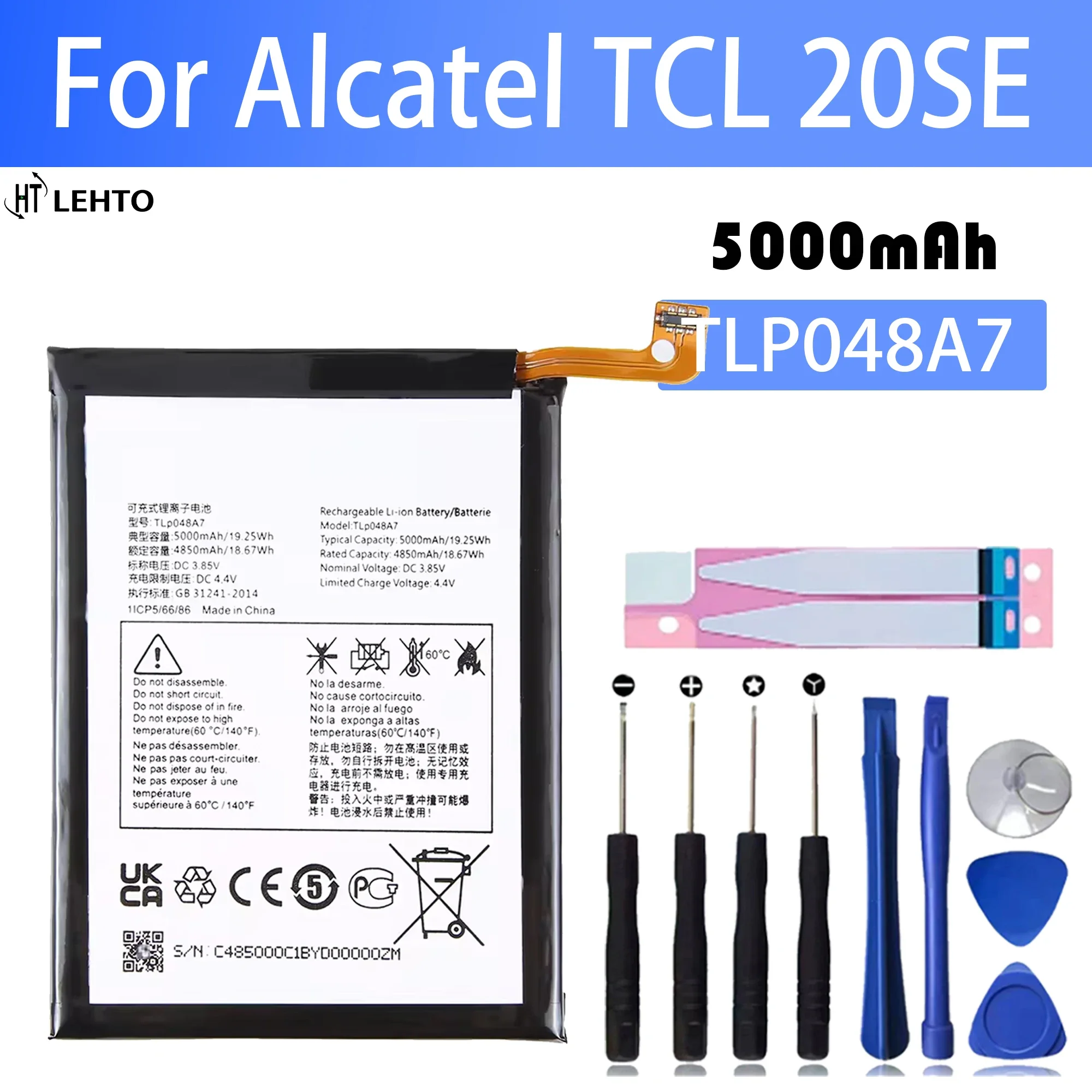 

100% New Original Battery TLP048A7 For Alcatel 20SE/30SE Battery + Free Tools