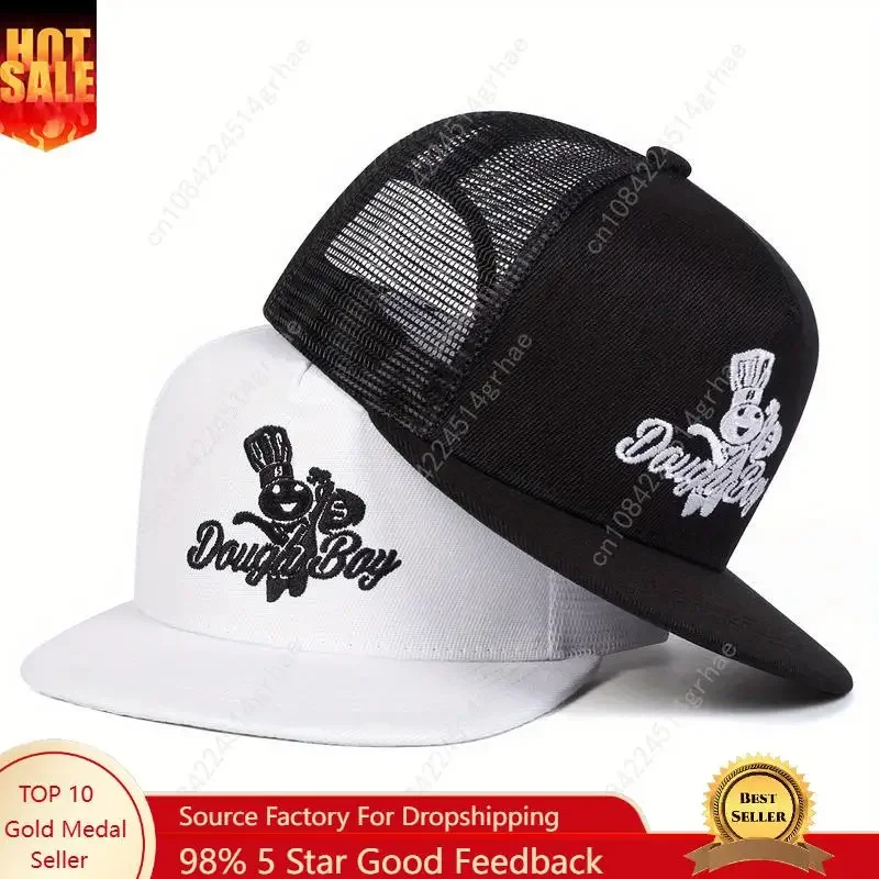 

Unisex Letter Embroidered Hip Hop Hat Mesh Hat Outdoor Sport Adjustable Sunscreen Leisure Hat Spring Autumn Travel Tourism Beach