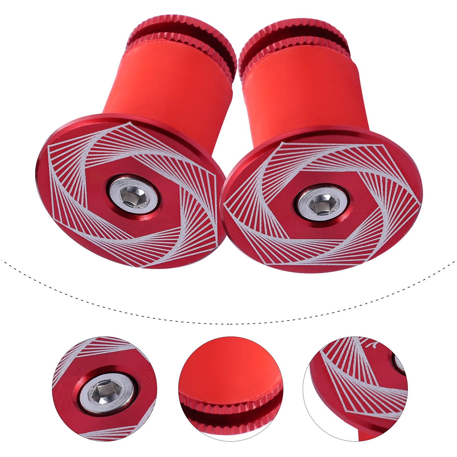 

2Pcs Strong Aluminum Alloy Bar End Plugs 15-22.5mm Compatible with Mountain Road Bike Handlebar Locking Caps Bar End Plugs