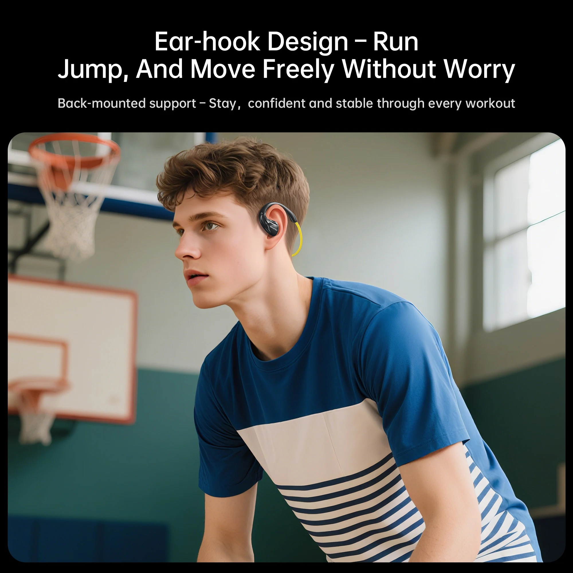 سماعات رأس بلوتوث Awei A880Pro بشريط حول الرقبة، بلوتوث 6.0، IPX4 مقاومة للماء، شحن سريع من النوع C، وقت تشغيل 20 ساعة، شحن IC Protec