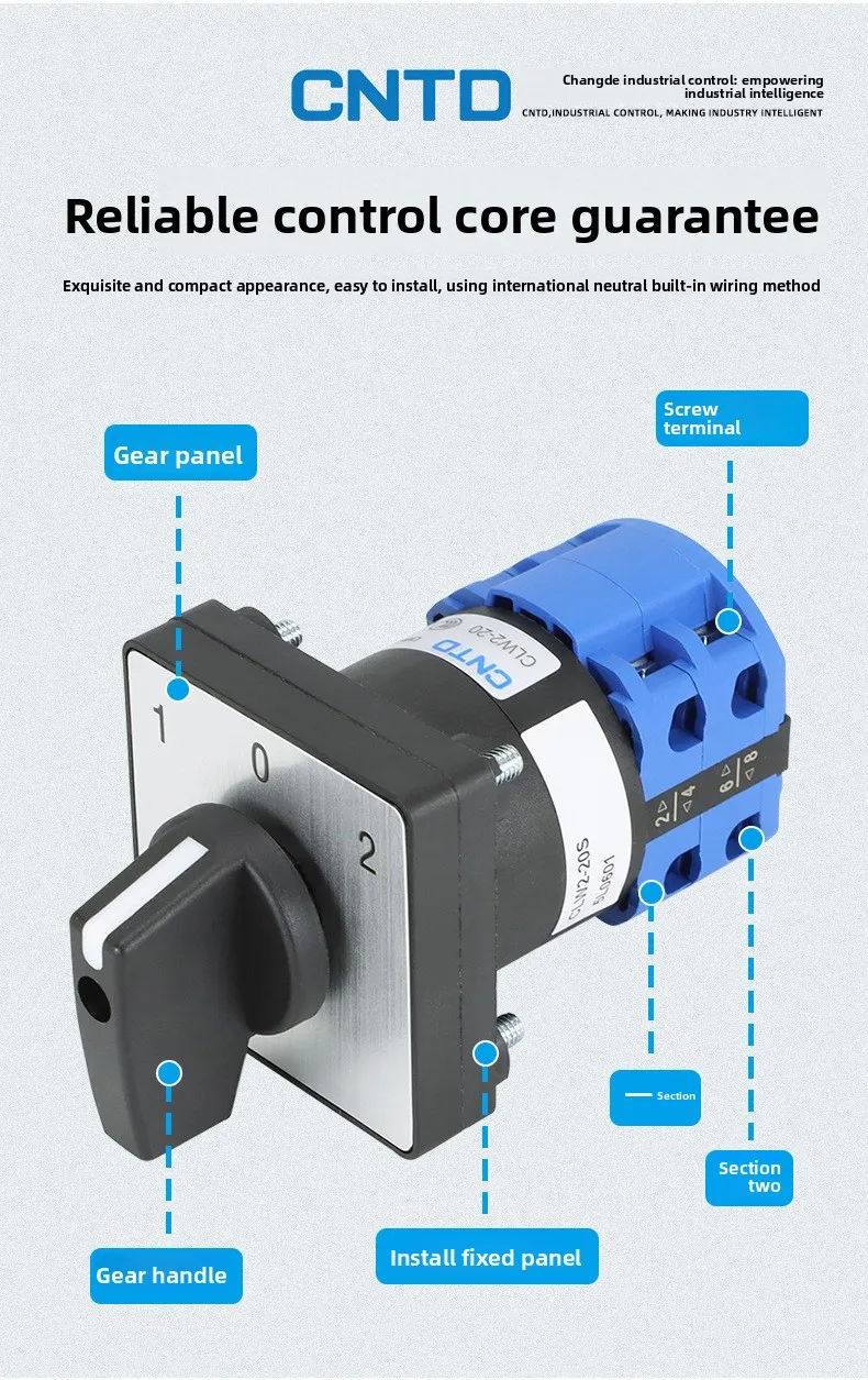 CLW2S Universal Rotary Transfer Switch – Dual Power Motor, 3-Position Forward/Reverse, 3-Hole Mount