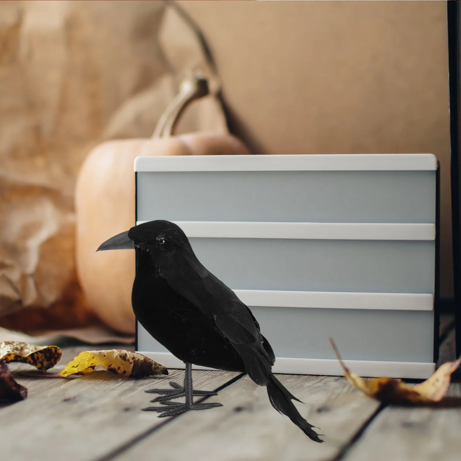 

4pcs Simulated Halloween Decoration Realistic Black Bird Ornament For Desktop Shelf Halloween Decoration Garden Decor