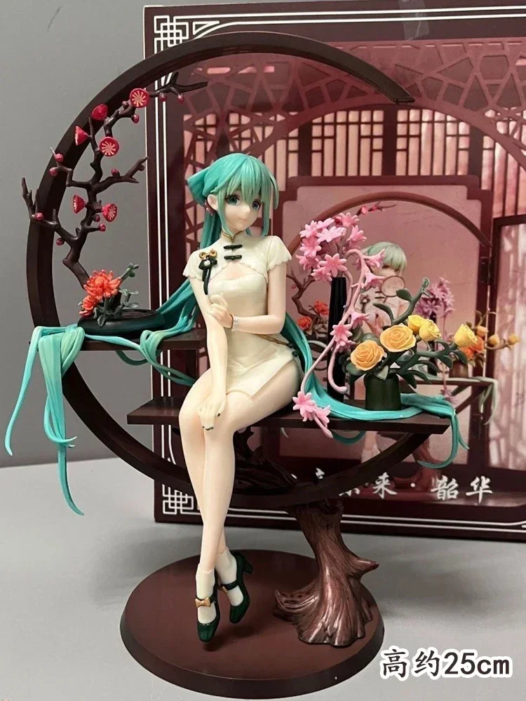 25cm Hatsune Miku Chinese Style Cheongsam Myethos Piapro 1/7 Pvc Action Anime Figure Model Toys Doll Gift Collect Ornaments