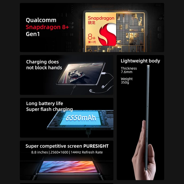 Lenovo Legion Y700 2023 Gaming Tablet 256GB 512GB ROM Qualcomm 