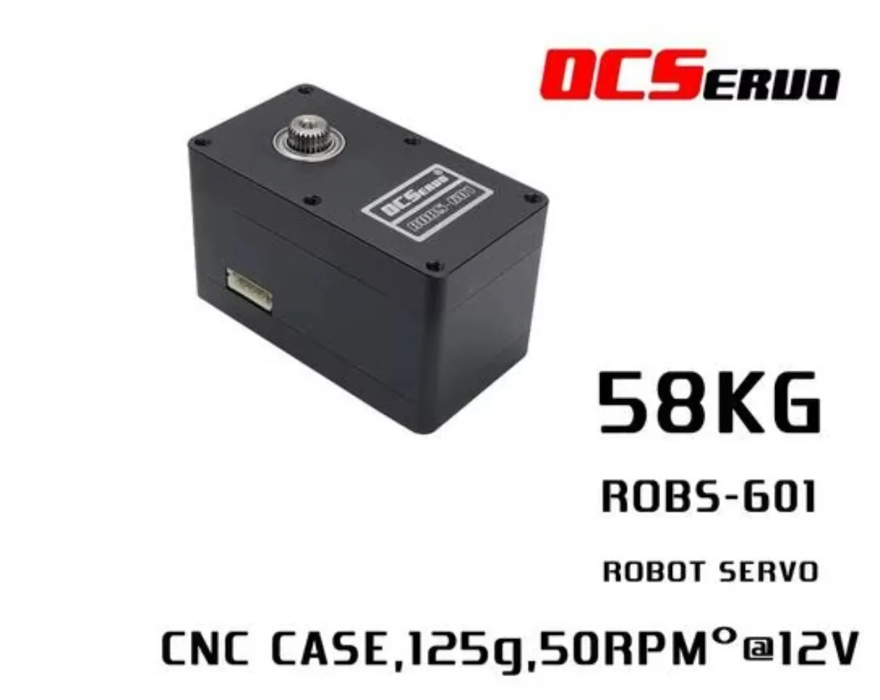 OCSERUO-Servomoteur de Bus UART ROBS-125 pour Robot, Boîtier CNC DIY, Code Magnétique, 12V, 601 Degrés, Double Arbre, RS485, Couple de 58kg.cm, 360g