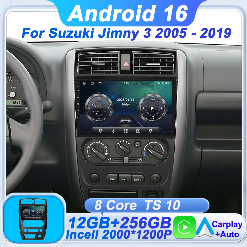 

Автомагнитола Android 16 для Suzuki Jimny 3 2005-2019, видеоплеер, мультимедиа, навигация GPS, Carplay, DSP, без 2DIN DVD