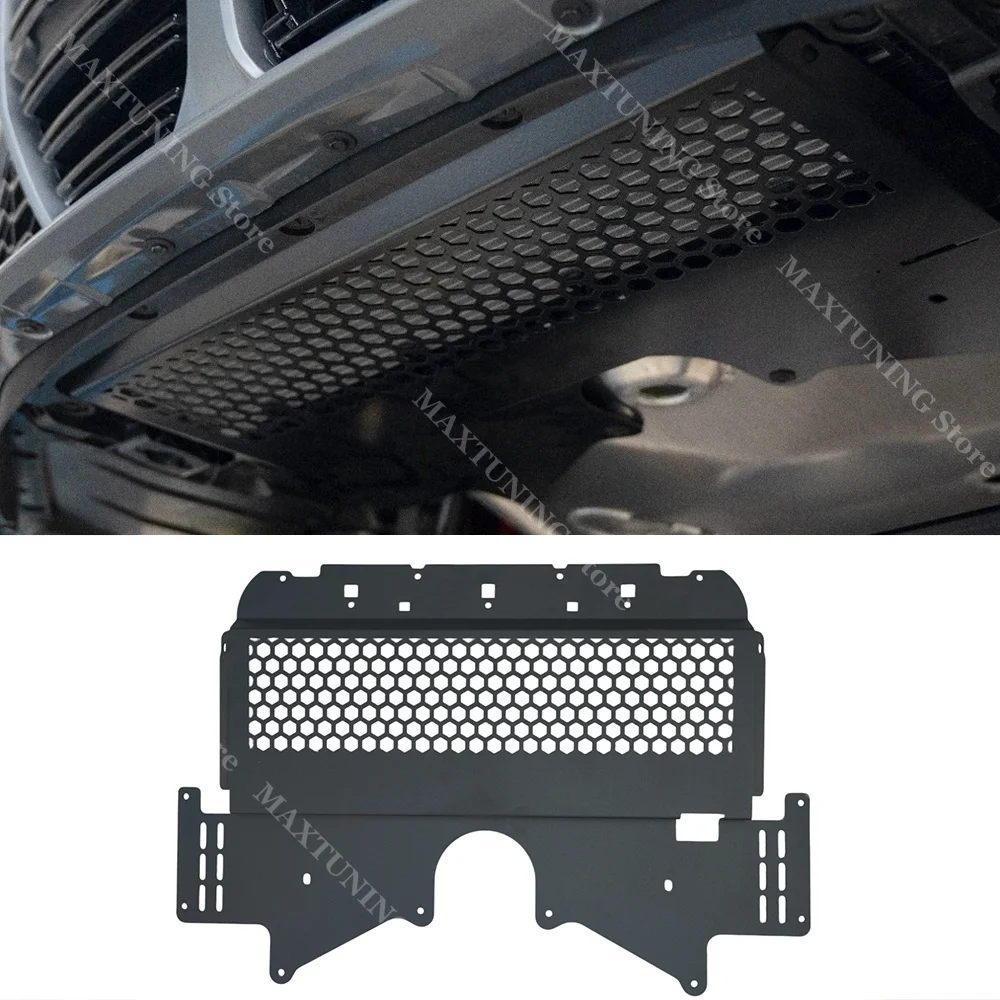 Image of Aluminiumlegierung Ölkühler-Unterfahrschutz für BMW M3 G80 M4 G82 G83 M2 G87 2021-2026 Schwarz S58 Motor Spritzschutz Fahrgestellschutz