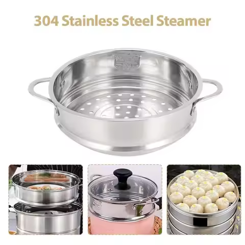 304 Stainless Steel Steamer Basket 16-32cm Thicken Strainer Pot Steaming Grid Thickened Generic Food Steam Rack Home Cooking