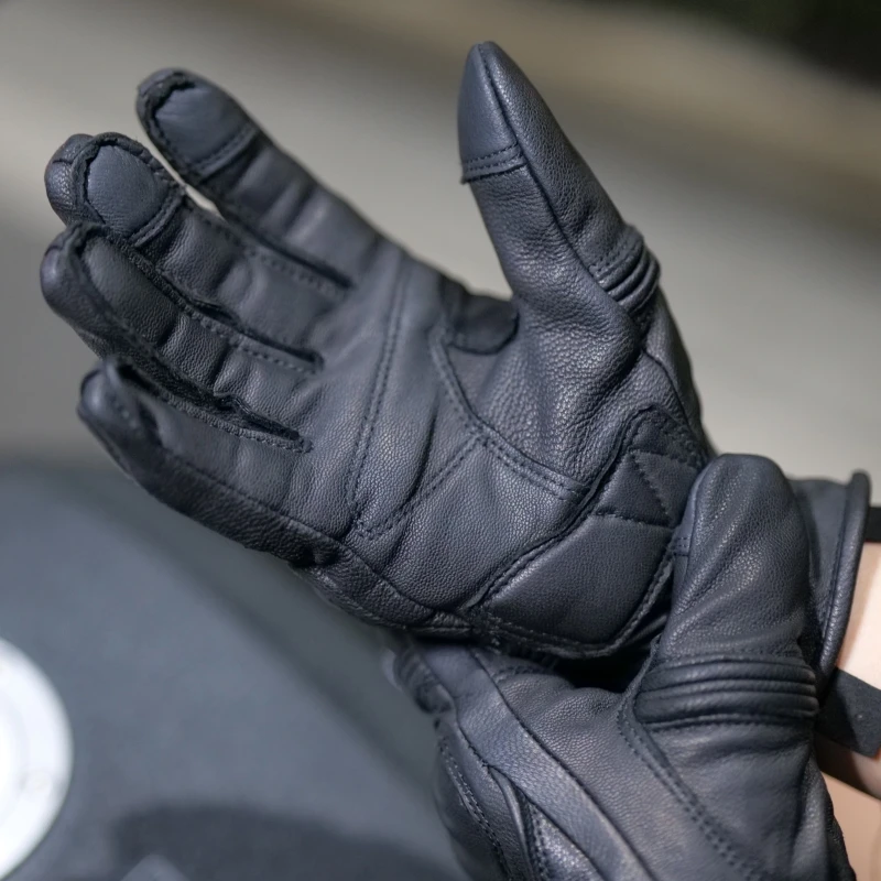 Summer Motorcycle Riding Gloves Men Women Touchscreen Goat Leather Motocross Gloves Hard Shell Protective Moto Gloves Anti-fall