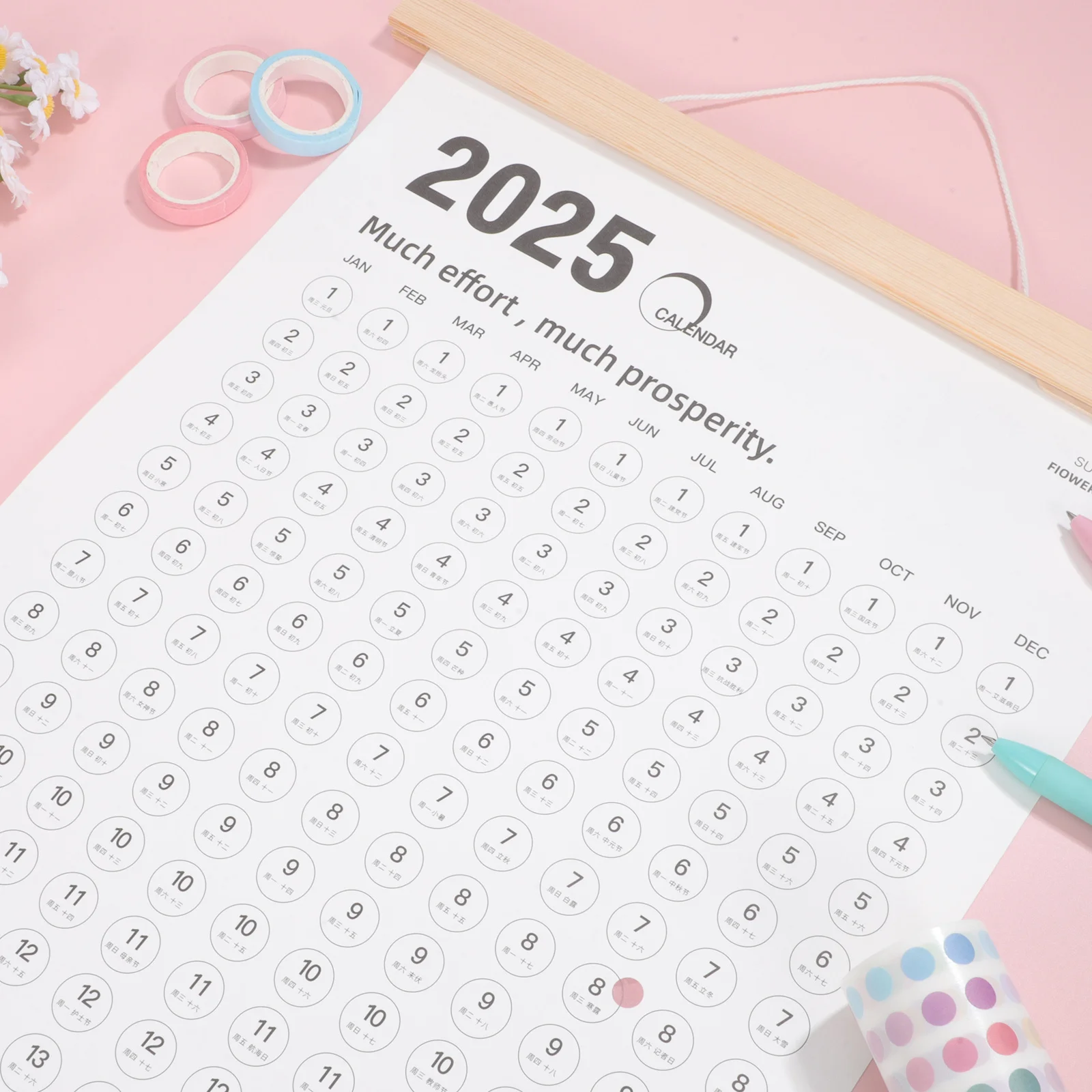 

Family Wall Calendar 2025 2026 Dual-Year Aesthetic Design Easy Read Large Font for Office Home Holiday Schedule Tracking