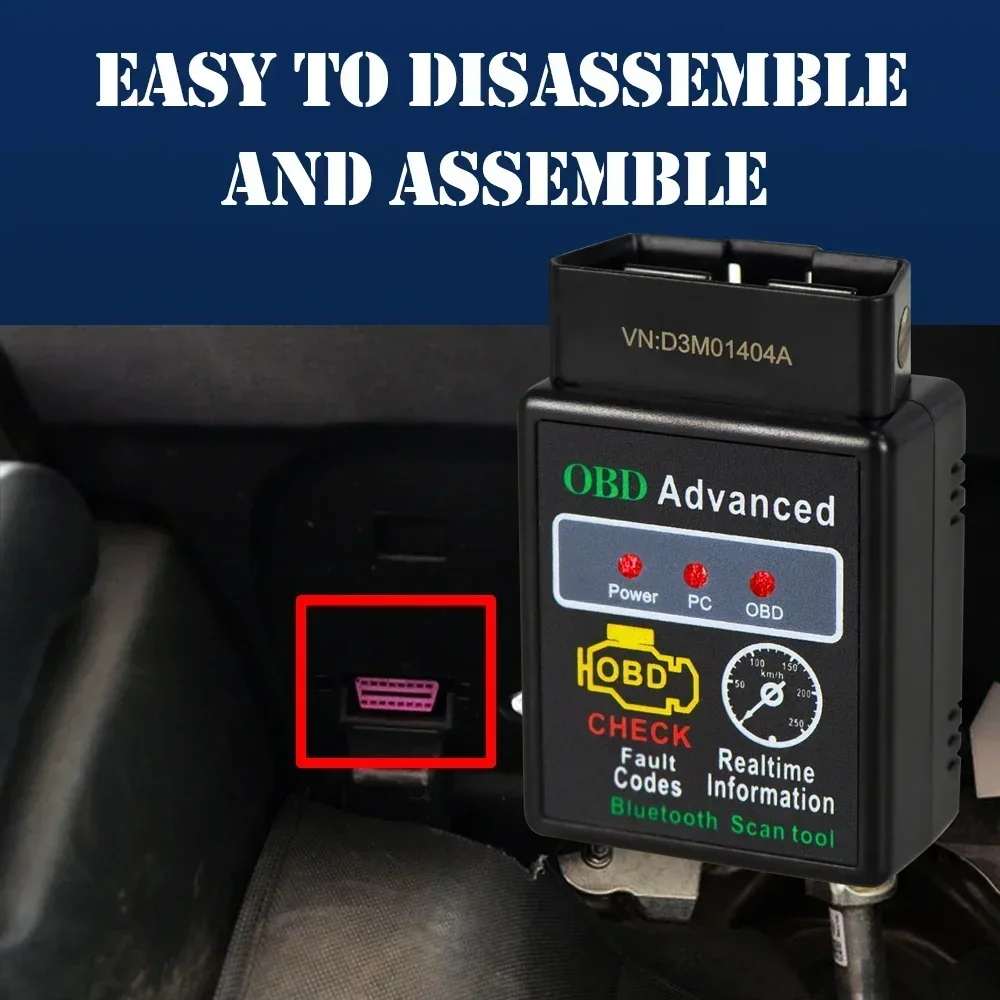 Obd2 بلوتوث ELM327 السيارات محرك ماسح ضوئي تشخيصي obdii أداة مسح ضوئي متوافق المركبات خطأ تشخيص اختبار واجهة الماسح الضوئي #5