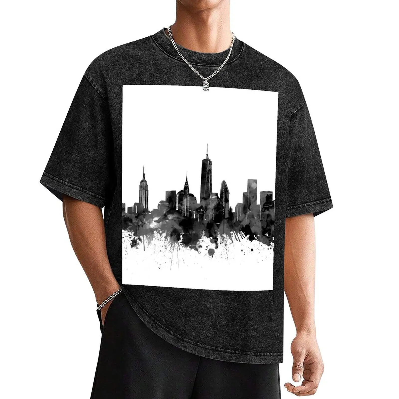 

new york skyline T-Shirt custom t-shirts cotton graphic tees plus sizes sports fans t shirt men 100℅ cotton