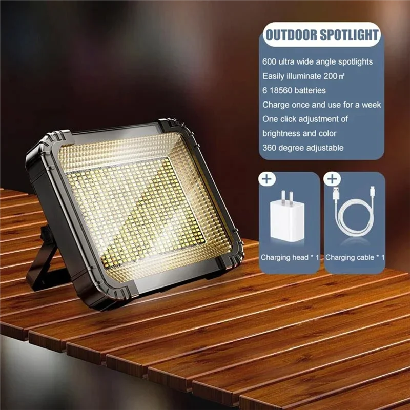 ABVH-600LED فانوس محمول خيمة ضوء فانوس قابل لإعادة الشحن الطوارئ ضوء السوق الليلي مقاوم للماء مصباح التخييم في الهواء الطلق
