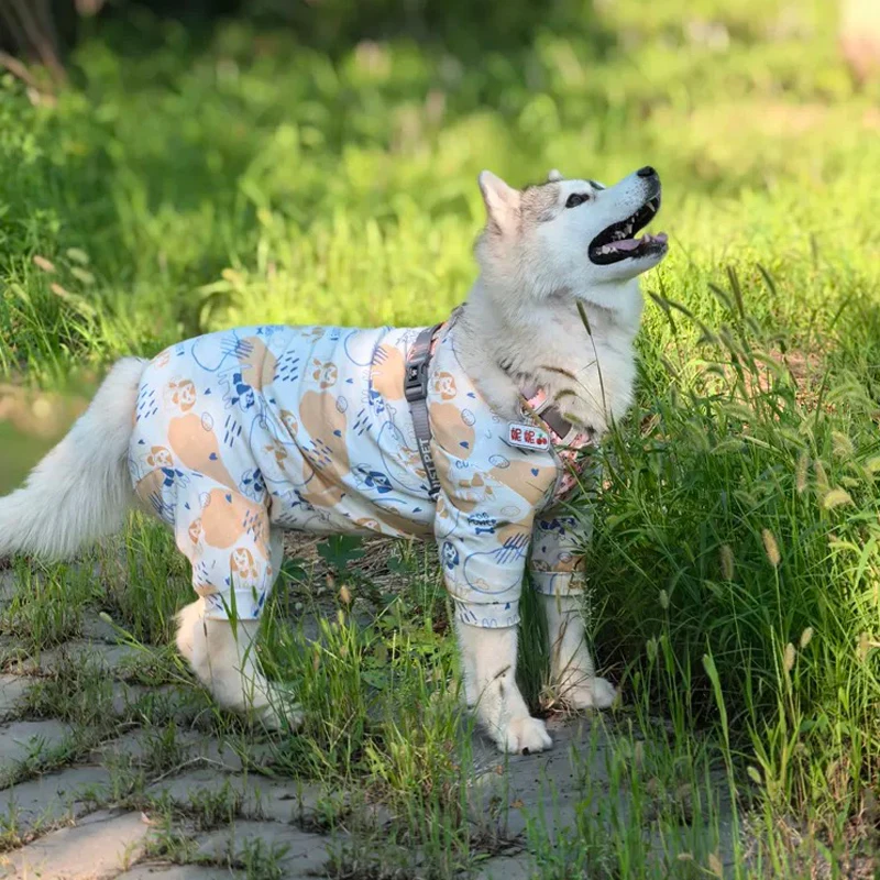 

Soft Baby Cotton Insect resistant Jumpsuit for Schnauzer Corgi Husky Labrador Golden Retriever Small Media Big Dogs All Season